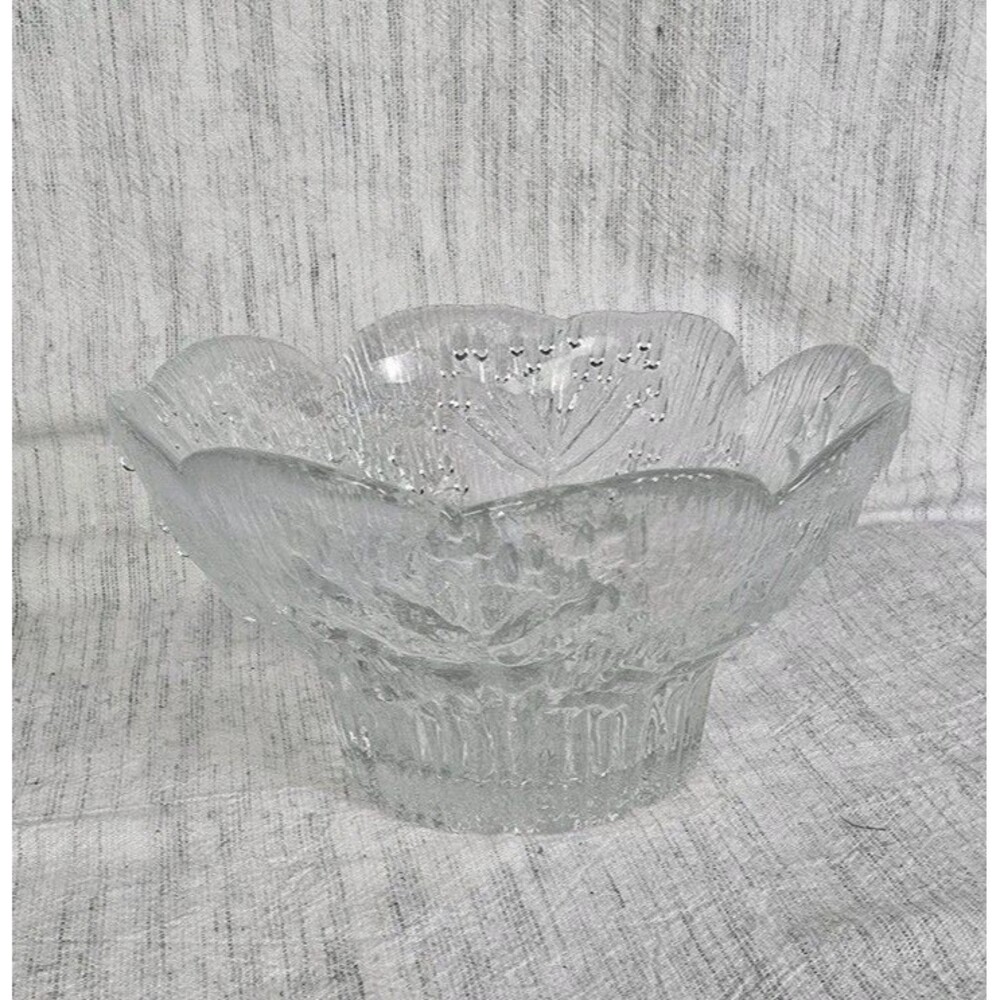 Vintage Pertti Kallioinen Glass Bowl Mantsala Lasisepat Finland Scandinavian Ice